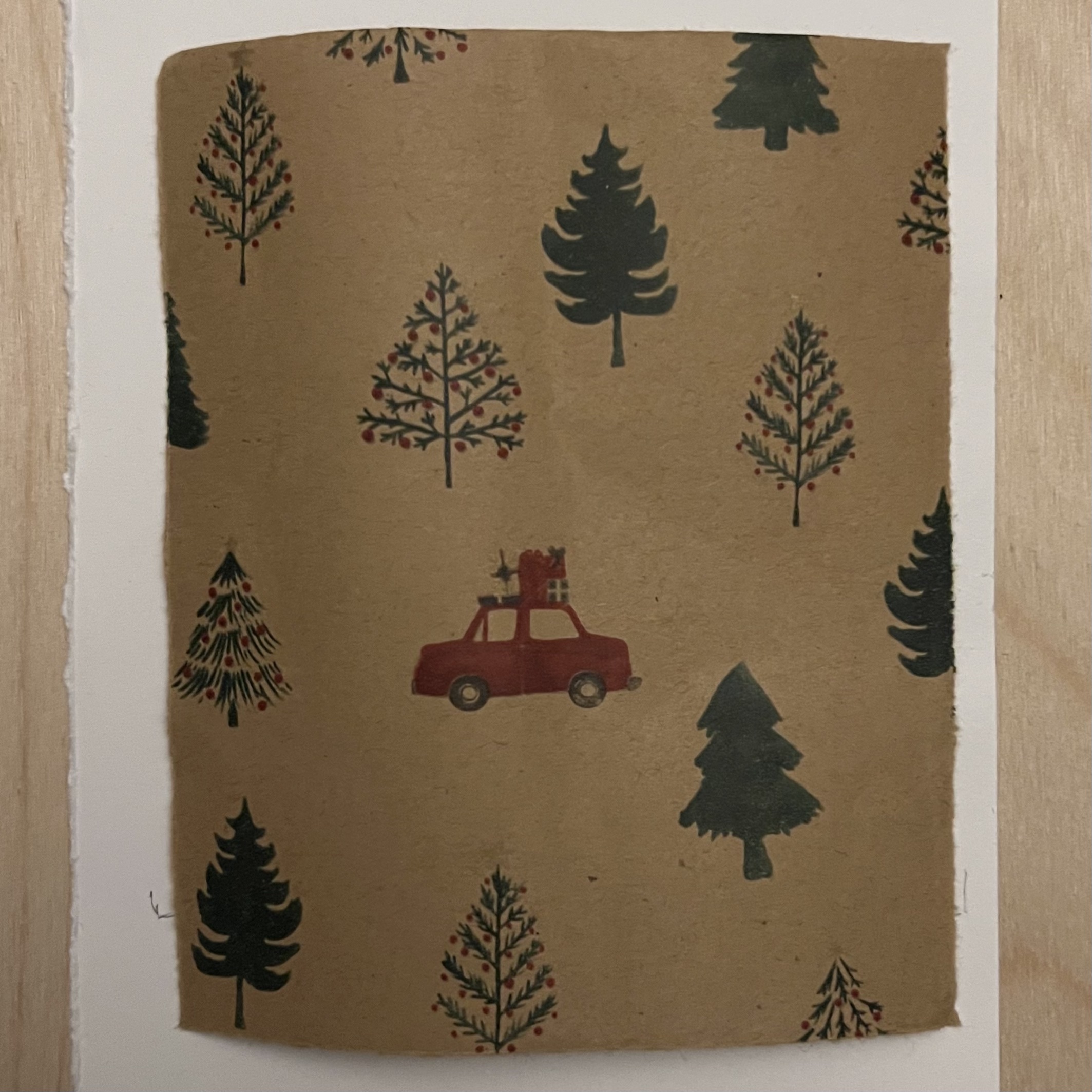Wrapping paper that will light up behind trees and car