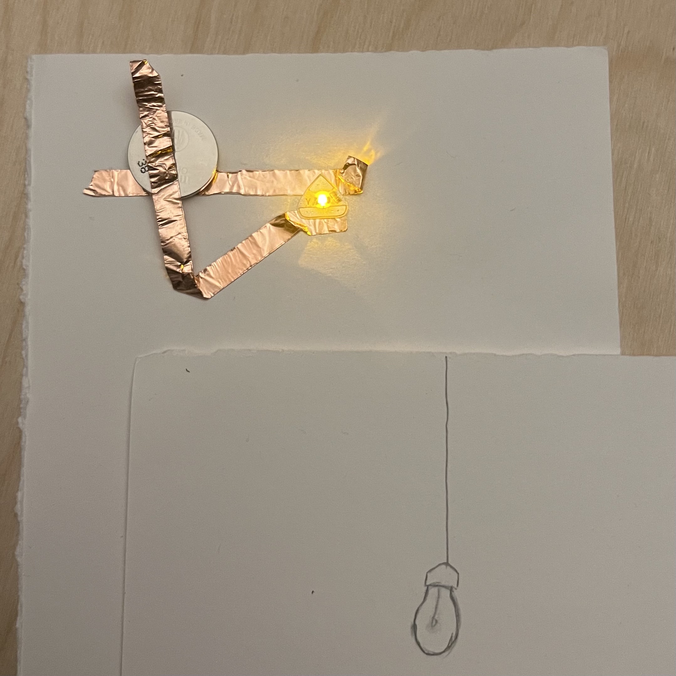 Circuit made using yellow LED light