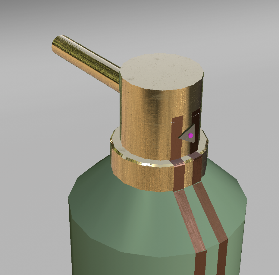 Cinema 4D model of circuit on soap dispenser after being pressed that triggers LED light