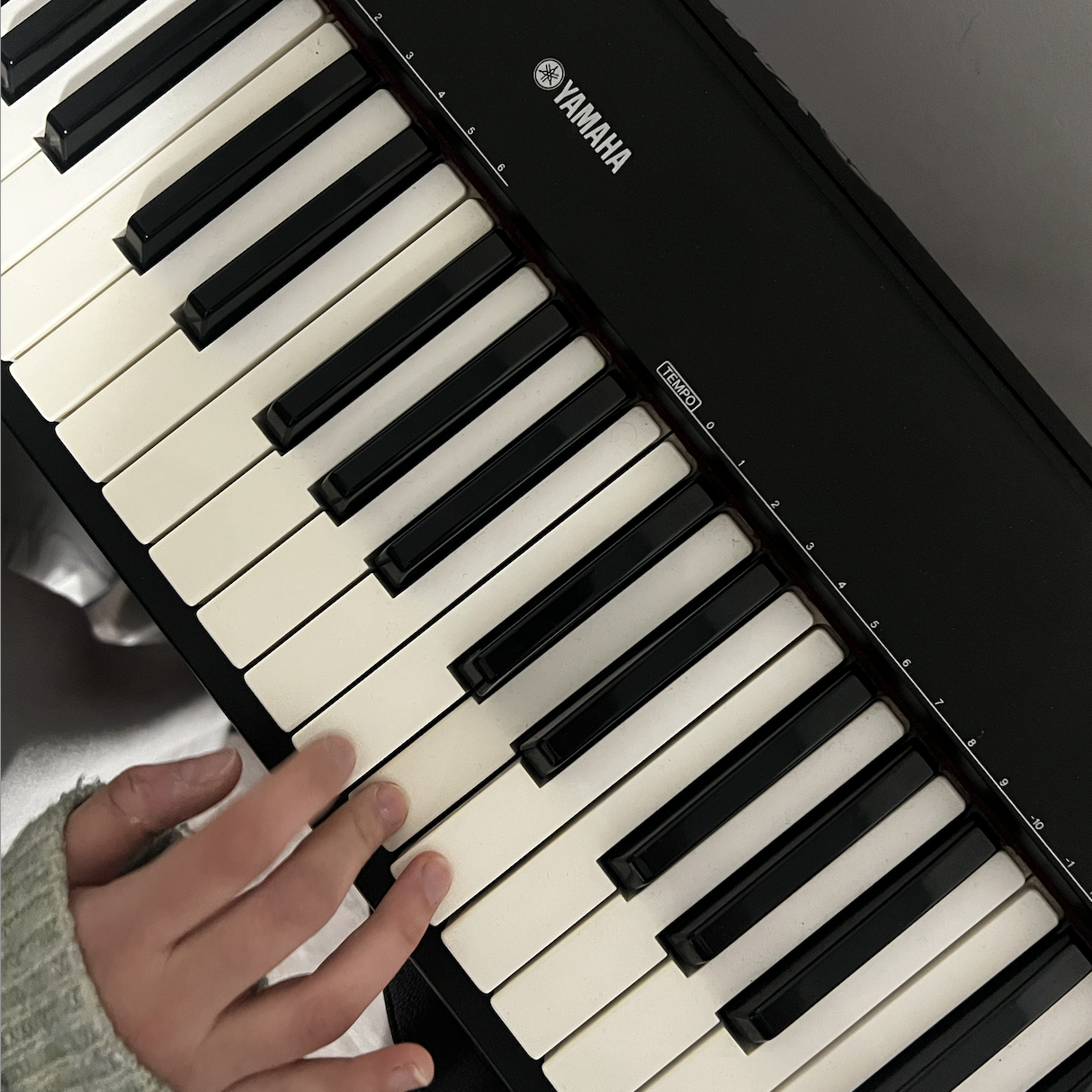 Piano playing a melody