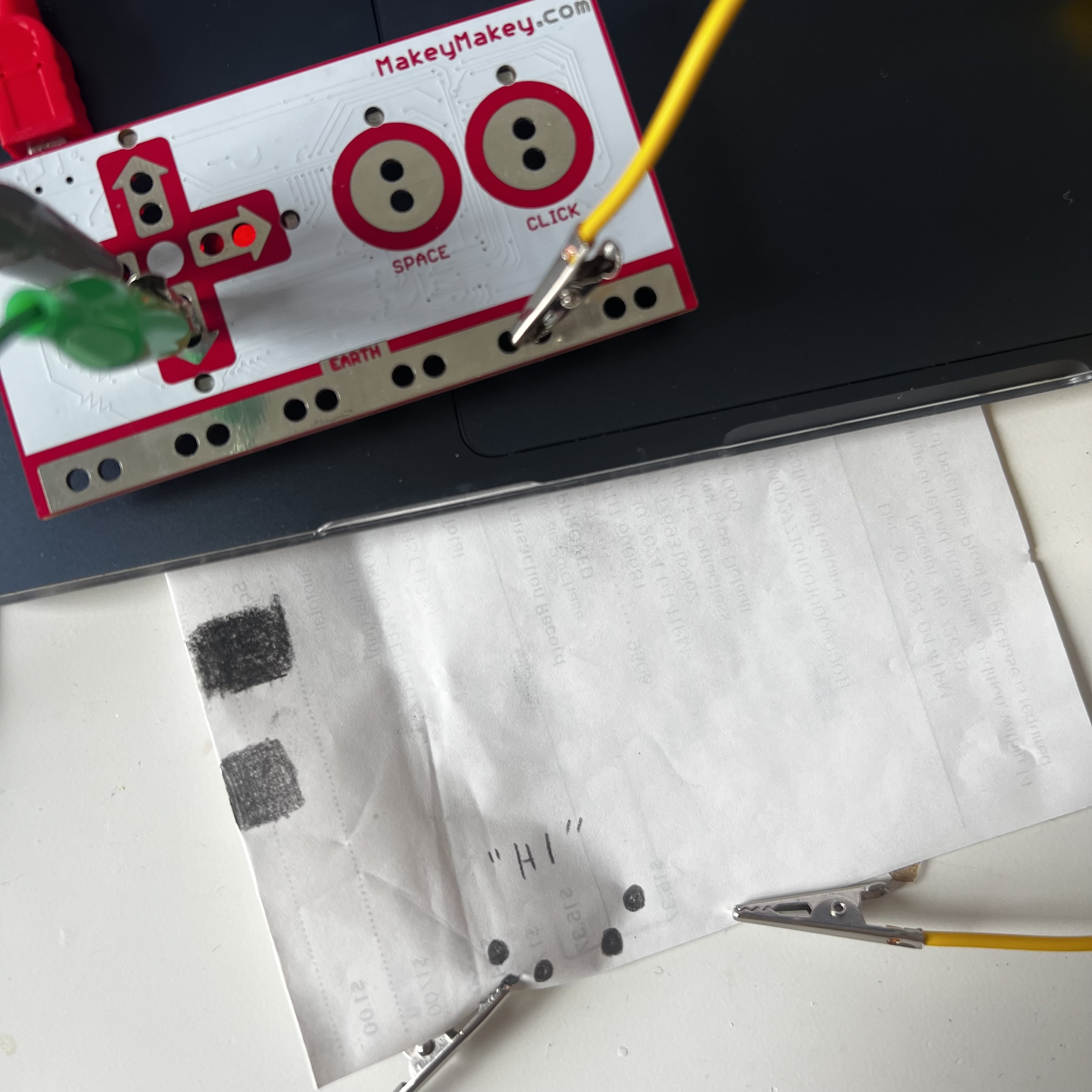 Drawing on paper with a graphite pencil